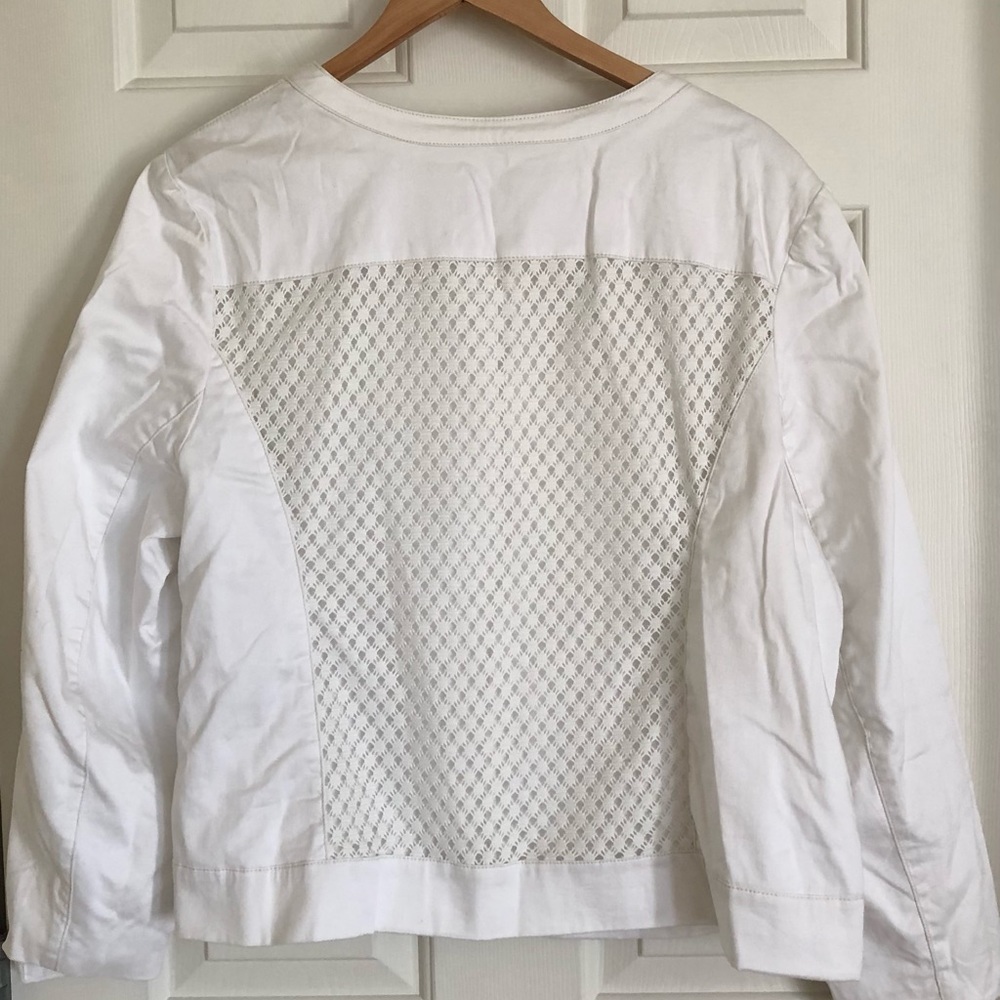 Roz & Ali cotton eyelet moto jacket
